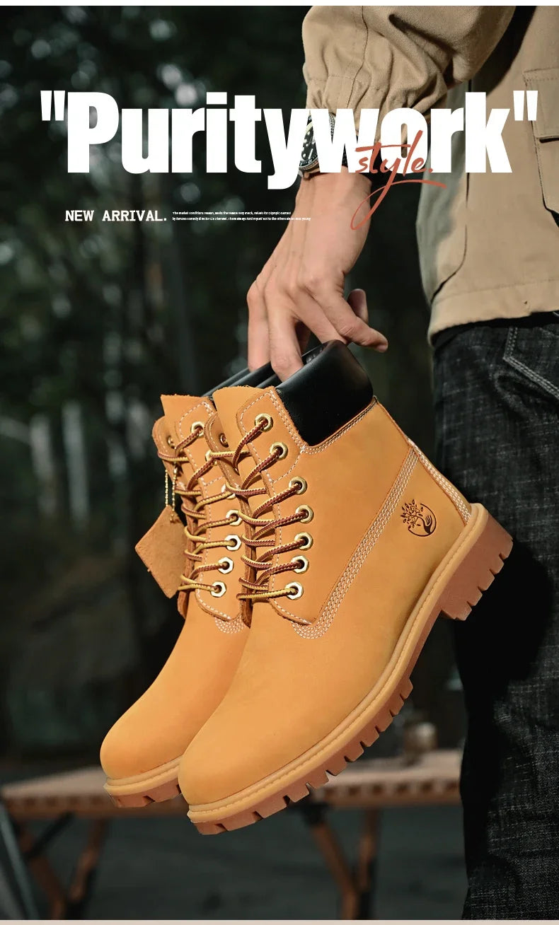 High-Quality Men’s & Women’s Lace-Up Leather High Top Boots